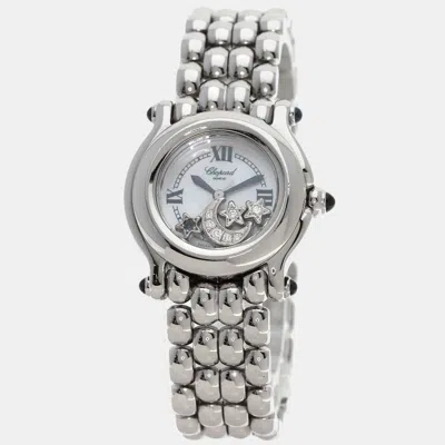 Pre-owned Chopard White Stainless Steel Happy Sport 27/8250-23 Quartz Women's Wristwatch 34.9 Mm