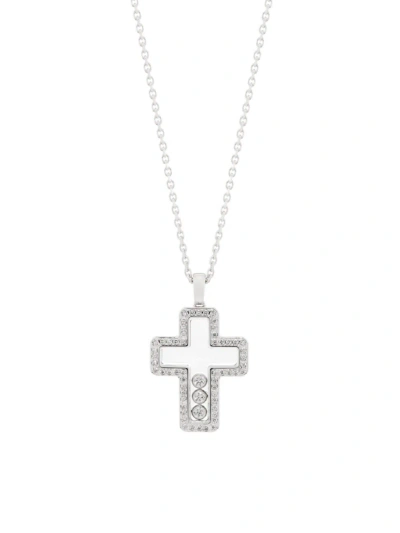 Chopard Women's Happy Dia Wg Cross Pendant Necklace In White Gold