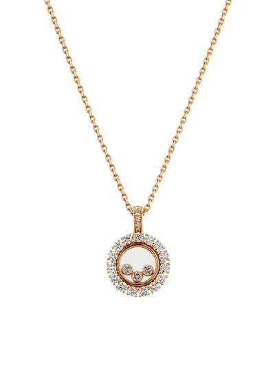 Chopard Women's Happy Diamonds 18k Rose Gold & 0.89 Tcw Diamond Pendant Necklace