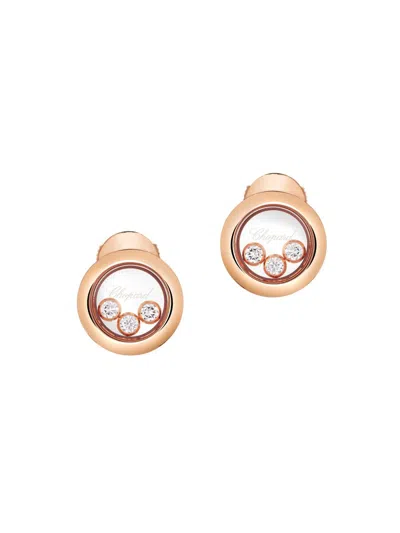 Chopard Women's Happy Diamonds 18k Rose Gold Stud Earrings