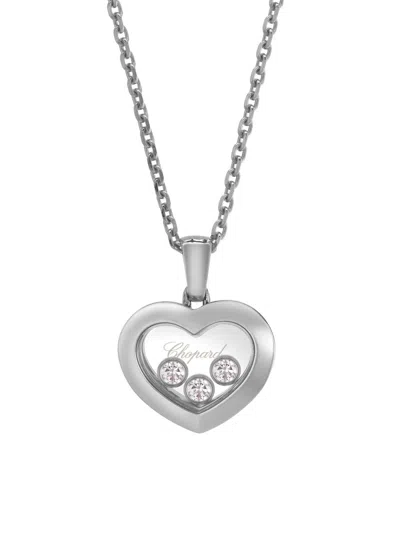 Chopard White Gold And Diamond Happy Diamonds Icons Pendant Necklace