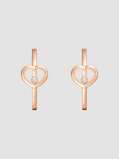 Chopard Women's Happy Diamonds Icons 18k Rose Gold & 0.10 Tcw Diamond Heart Hoop Earrings