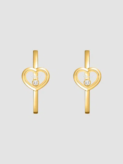 Chopard Women's Happy Diamonds Icons 18k Yellow Gold & 0.10 Tcw Diamond Heart Hoop Earrings