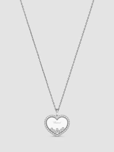 Chopard Women's Happy Diamonds Large Icons 18k White Gold & 1.07 Tcw Diamond Heart Pendant Necklace