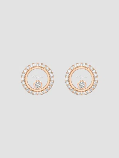 Chopard Women's Happy Diamonds Small Icons 18k Rose Gold & 0.32 Tcw Diamond Circle Stud Earrings