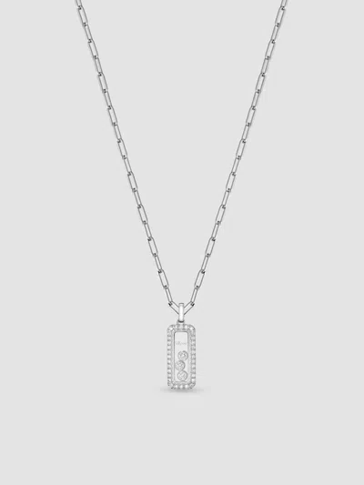 Chopard Women's Happy Diamonds Small Icons 18k White Gold & 0.31 Tcw Diamond Rectangle Pendant Necklace