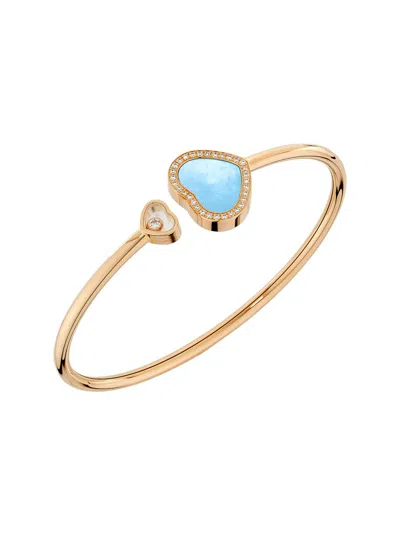 Chopard Women's Happy Hearts 18k Rose Gold, 0.19 Tcw & Turquoise Mother-of-pearl Cuff