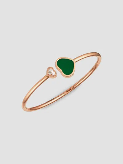 Chopard Women's Happy Hearts 18k Rose Gold, Diamond & Green Agate Bangle