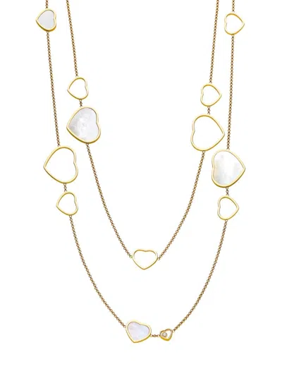 Chopard Women's Happy Hearts 18k Rose Gold, Mother-of-pearl & 0.15 Tcw Diamond Sautoir Necklace