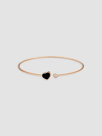 Chopard Women's Happy Hearts 18k Rose Gold, Onyx & 0.05 Tcw Diamond Collar Necklace
