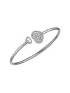 Chopard White Gold And Diamond Happy Hearts Bangle In Metallic