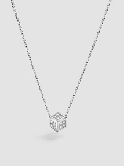 Chopard Women's Ice Cube Be Cube 18k White Gold & 0.30 Tcw Pavé Diamond Pendant Necklace
