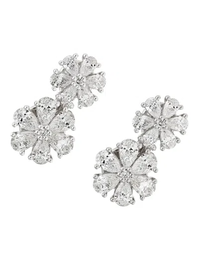 Chopard Women's Lheure Du Diamant 18k White Gold & 2.47 Tcw Diamond Double-flower Earrings