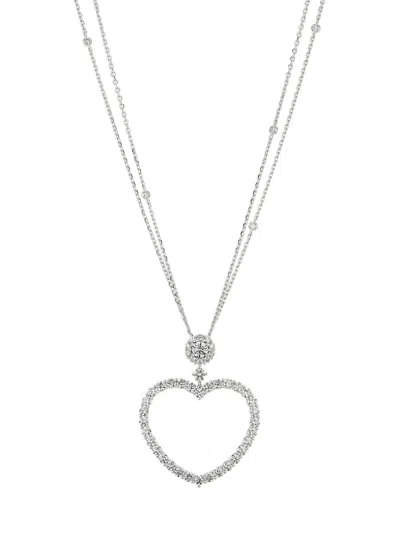 Chopard Women's Lheure Du Diamant 18k White Gold & 3.70 Tcw Diamond Heart Pendant Necklace
