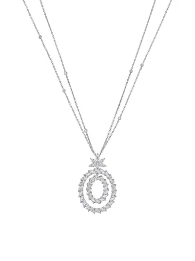 Chopard Women's L'heure Du Diamant Marquise18k White Gold & 6.29 Tcw Diamond Double Oval Pendant Necklace