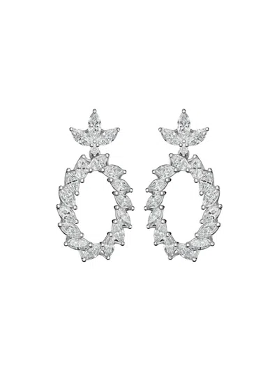 Chopard Women's L'heure Du Diamant Oval Marquise 18k White Gold & 4.25 Tcw Diamond Clip-on Drop Earrings