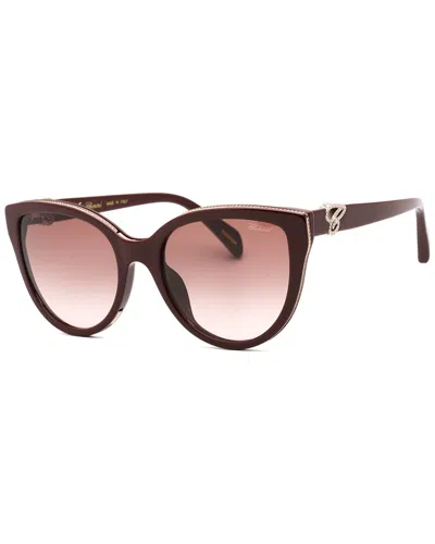 Chopard Brown Gradient Cat Eye Ladies Sunglasses Sch317s 09fh 55 In Red