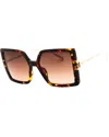 Chopard Brown Gradient Square Ladies Sunglasses Ikch334 0745 56 In Brown