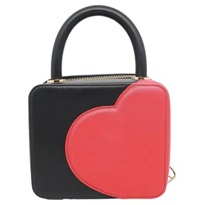Pre-owned Chopard X Chloë Sevigny Green Carpet Black & Red Leather Shoulder Bag 95000-0980