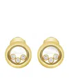 Chopard Yellow Gold And Diamond Happy Diamonds Icons Earrings In Gold