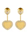 Chopard Yellow Gold And Diamond Happy Hearts Golden Hearts Earrings In Gold