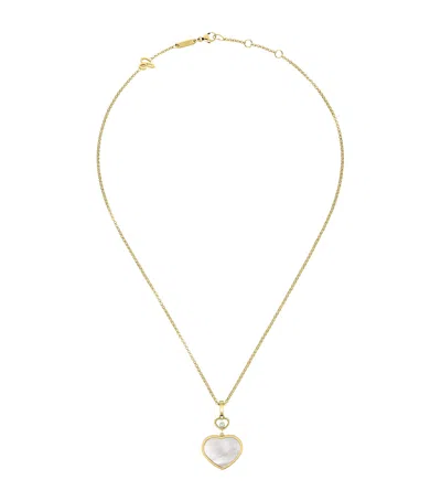Chopard Yellow Gold, Diamond And Mother-of-pearl Happy Hearts Pendant Necklace