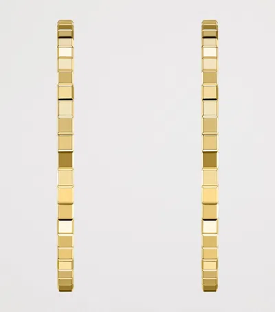 Chopard Yellow Gold Ice Cube Hoop Earrings