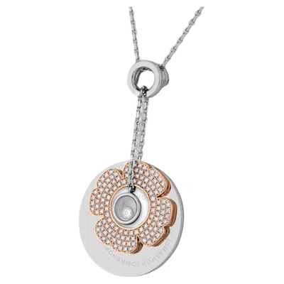 Pre-owned Chopard -18k-white-&-rose-gold-diamond-necklace In Multi