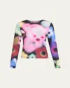 Chopova Lowena Multicolor Airbrush Bear Long Sleeve T-shirt In Multi