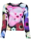 Chopova Lowena Multicolor Airbrush Bear Long Sleeve T-shirt In Pink