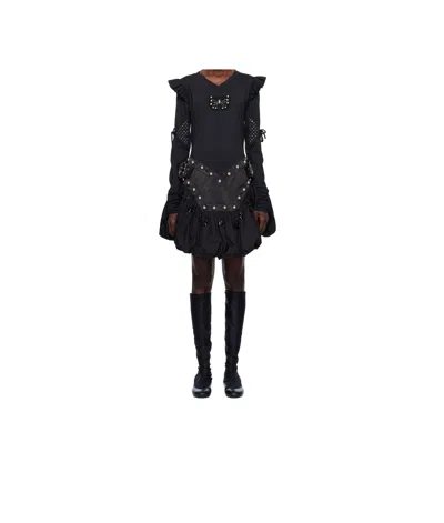 Chopova Lowena Backtuck Dress In Black