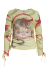Chopova Lowena Sam Cat Ballast Long-sleeved Top In Green And Yellow