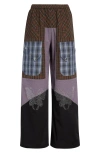 Chopova Lowena Bega Mixed Media Trousers In Brown