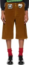 Chopova Lowena Tan Biggity Shorts In Brown