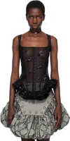 Chopova Lowena Afly Corset Top In Black