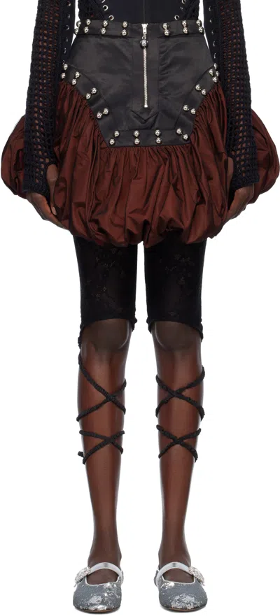Chopova Lowena Black & Red Backtuck Miniskirt In Black And Red