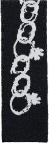 Chopova Lowena Chain Link Scarf In Black/white