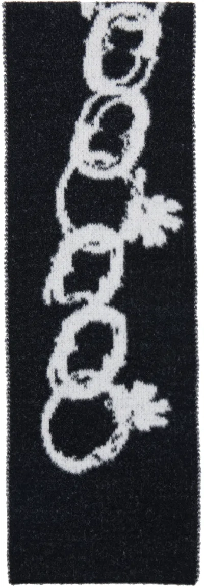 Chopova Lowena Black & White Chain Link Scarf In Black/white