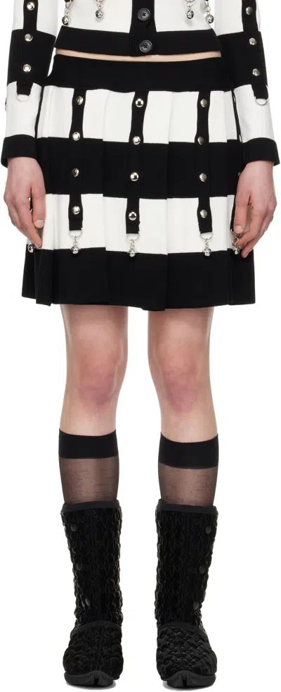 Chopova Lowena Black & White Kip Mini Skirt In Black And Cream
