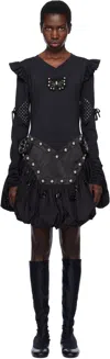Chopova Lowena Black Backtuck Minidress In Black