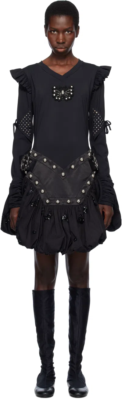 Chopova Lowena Black Backtuck Minidress