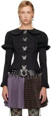 Chopova Lowena Black Butterfly Blouse In Black