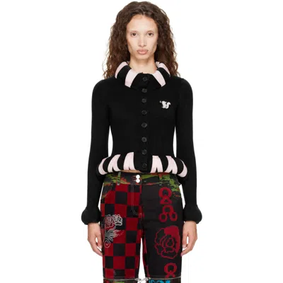 Chopova Lowena Black Cribbage Cross Cardigan