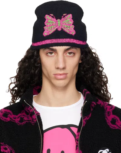 Chopova Lowena Black Cyber Butterfly Beanie