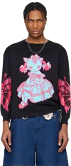 Chopova Lowena Black Dotty Oversized Jersey T-shirt In Black Multi