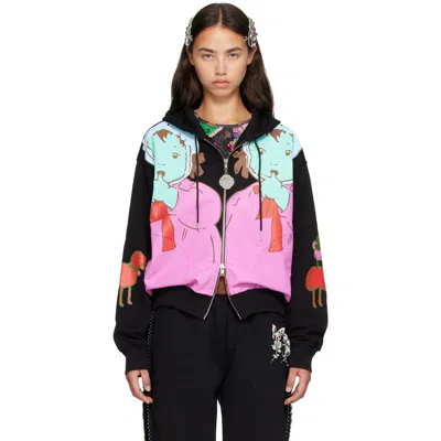 Chopova Lowena Black Double Woody Baby Zip Hoodie In Multi