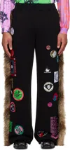 Chopova Lowena Black Faux-fur Sweatpants In Black