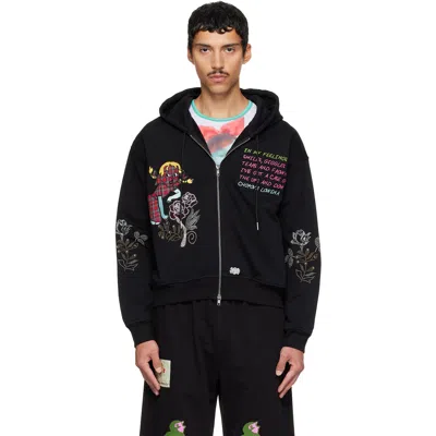 Chopova Lowena Black Feelings Panic Zip Hoodie