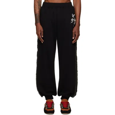 Chopova Lowena Black Fuzzy Pearl Sweatpants