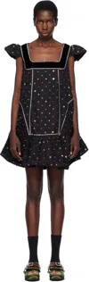 Chopova Lowena Black Jessie Minidress In Black Multi